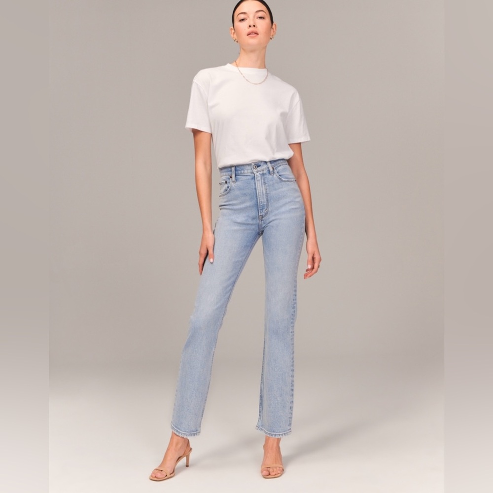 Abercrombie & Fitch ankle straight ultra high rise jeans